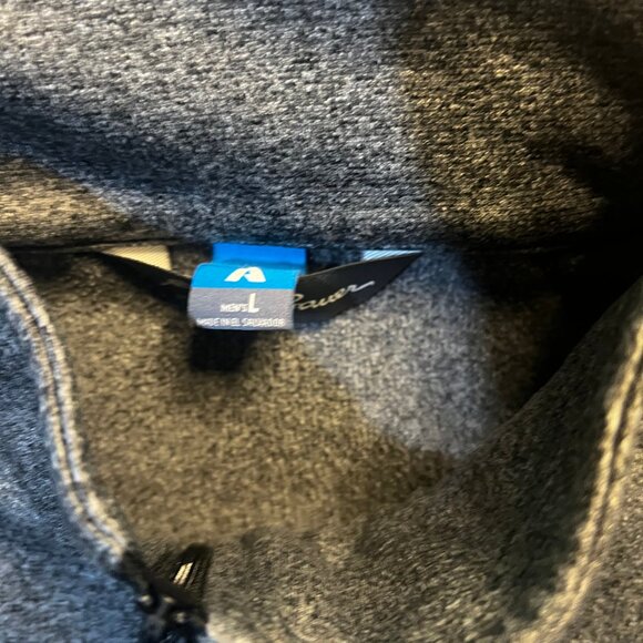 Eddie Bauer Men Large Heather Gray Black First Ascent 1/4 Zip Fleece Pullover - Picture 4 of 6